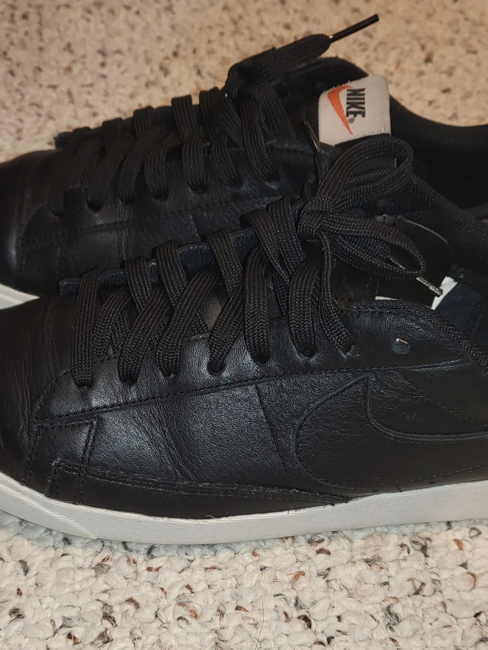 Nike Black Leather Skater Sneakers with White Sole (2018)